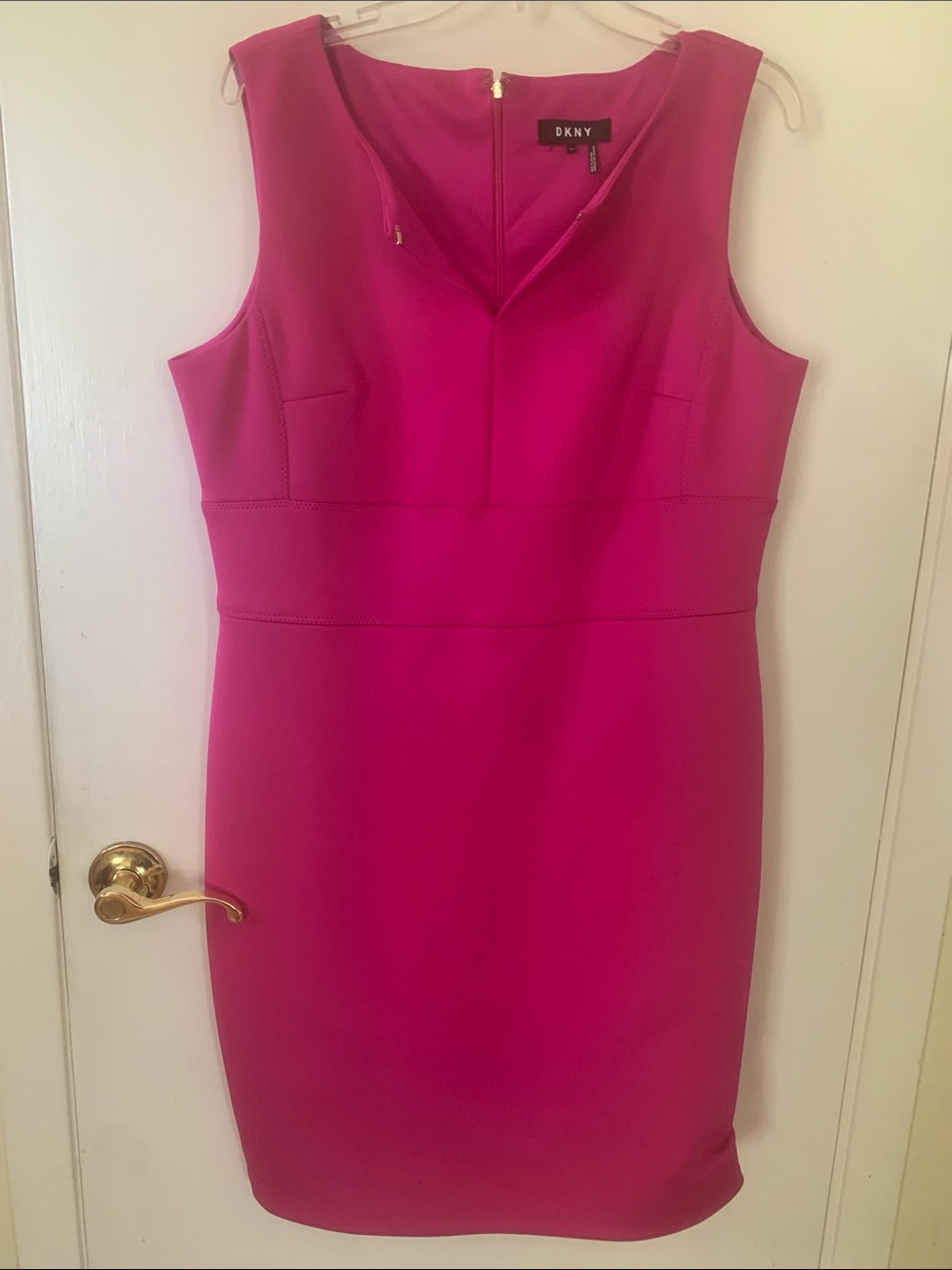 DKNY Fuchsia Sleeveless Sheath Dress
